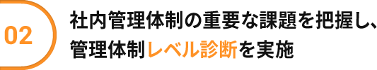 02 社内管理体制の重要な課題を把握し、管理体制レベル診断を実施